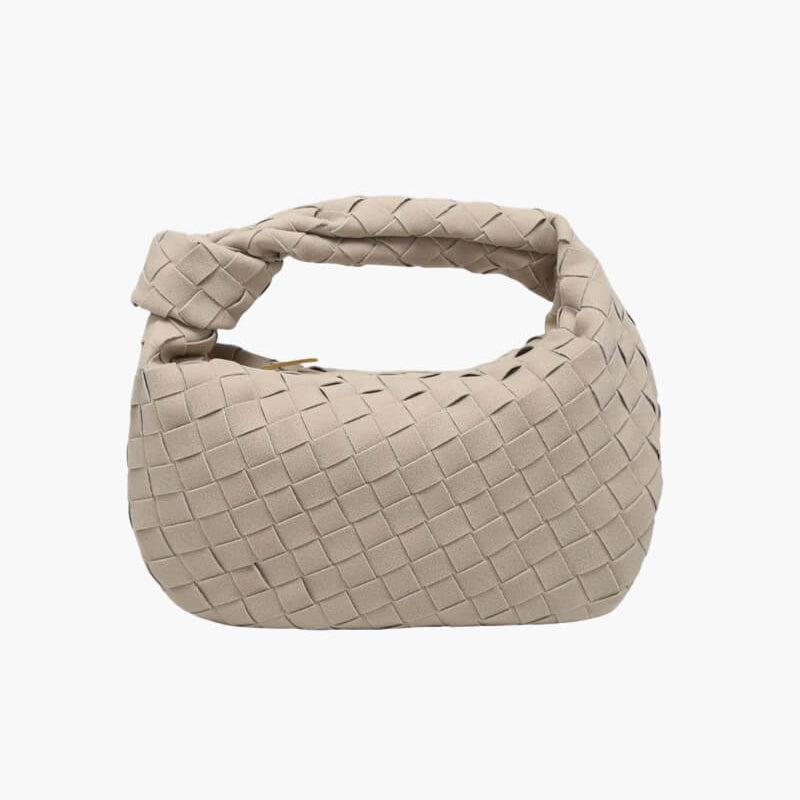 Nivire – Women’s Mini Suede Shoulder Bag with Woven Knot Design