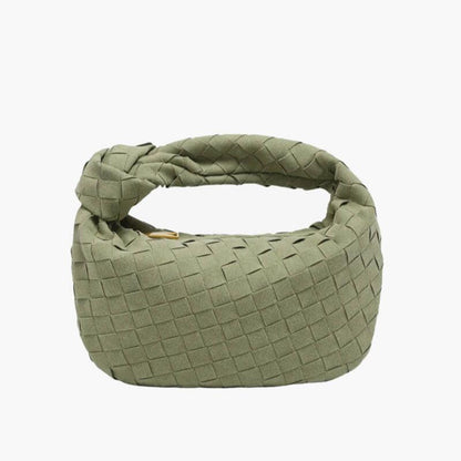 Nivire – Women’s Mini Suede Shoulder Bag with Woven Knot Design