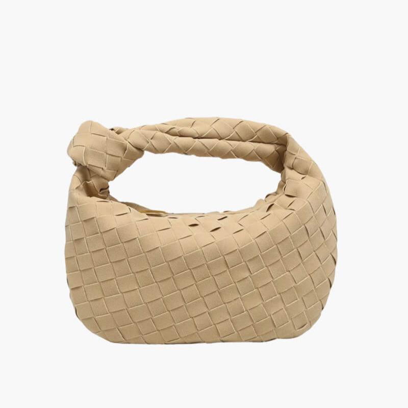 Nivire – Women’s Mini Suede Shoulder Bag with Woven Knot Design