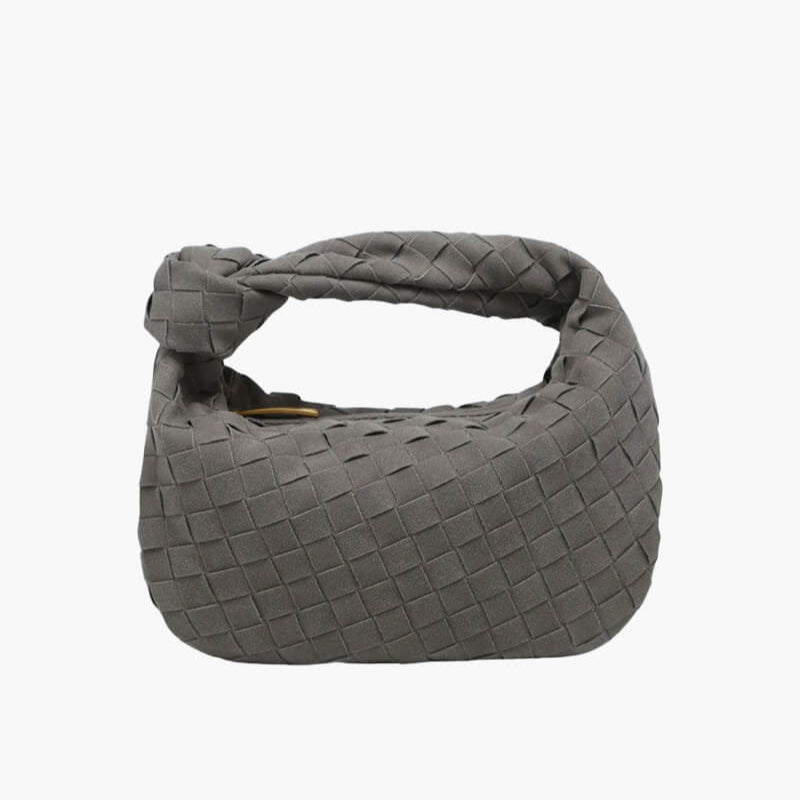 Nivire – Women’s Mini Suede Shoulder Bag with Woven Knot Design