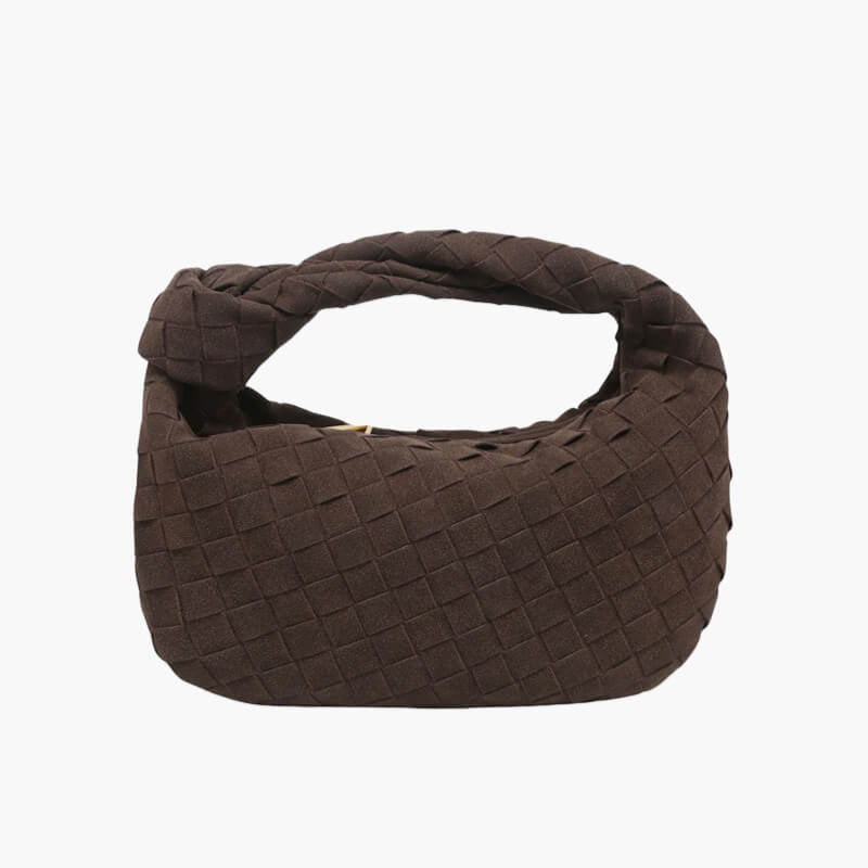 Nivire – Women’s Mini Suede Shoulder Bag with Woven Knot Design