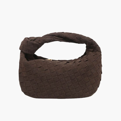 Nivire – Women’s Mini Suede Shoulder Bag with Woven Knot Design