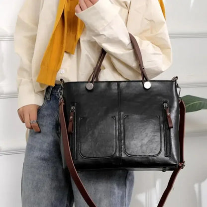 Nivire – Women’s Vintage PU Leather Shoulder Bag with Adjustable Crossbody Strap